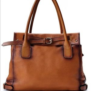La Poet Genuine Leather Shoulder Tote Bag Purse